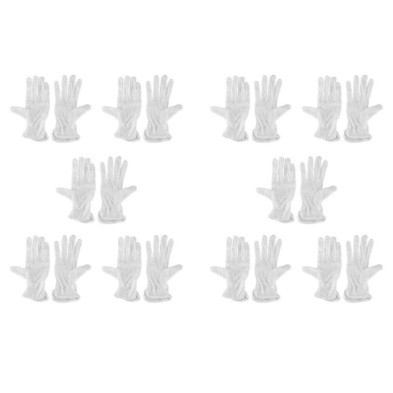 

Защитные противоскользящие белые хлопковые рабочие перчатки для вождения, 10 пар