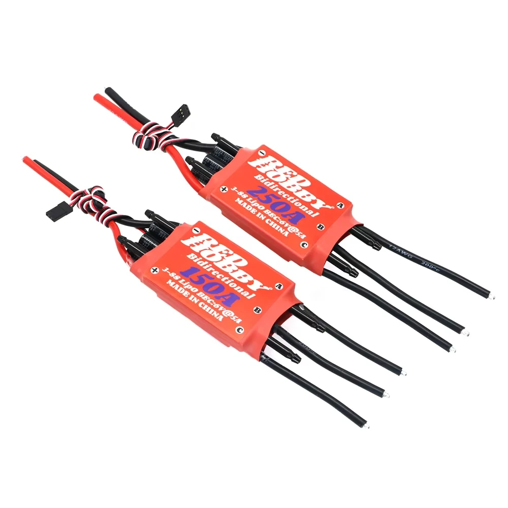 Фото RedHobby ESC двунаправленный 250A 150A бесщеточный ESC для дистанционного управления корабль пневматический подводный пропеллер радиоуправляемый самолет вертолет №5