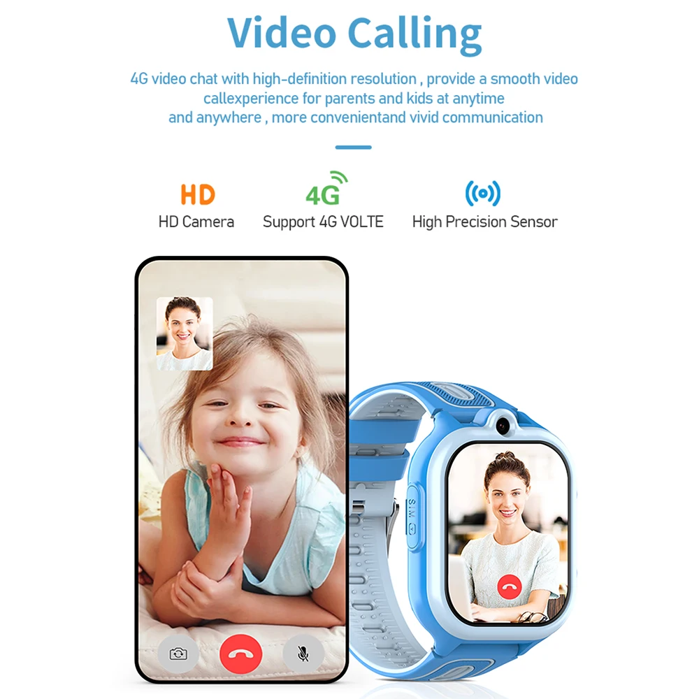 Новые 4G умные часы детские GPS WIFI LBS видеозвонок SOS водонепроницаемые 800 мАч камера