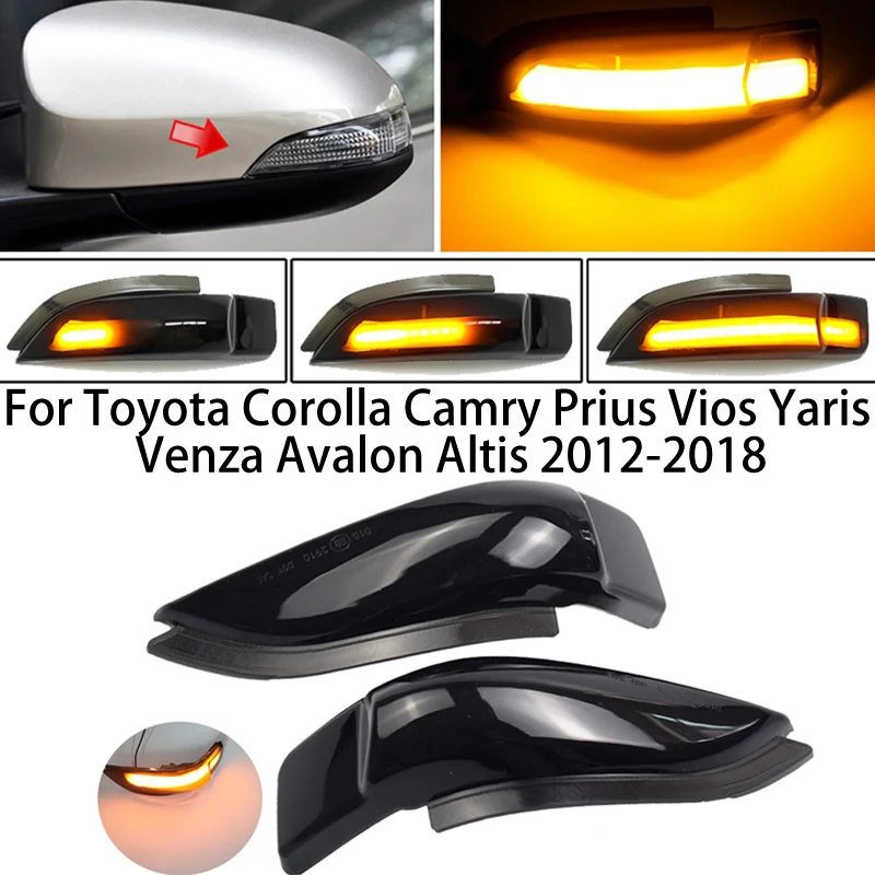 

Светодиодный динамический поворотный сигнал для Toyota Corolla Camry Prius Vios Yaris Venza Avalon Altis, 2 шт., последовательный индикатор бокового зеркала