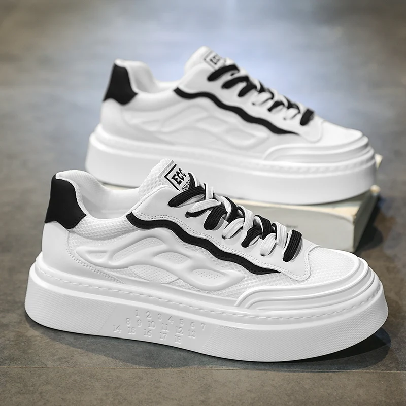 Мужские Популярные Повседневные Кроссовки Дышащая Обувь Из Искусственной Кожи