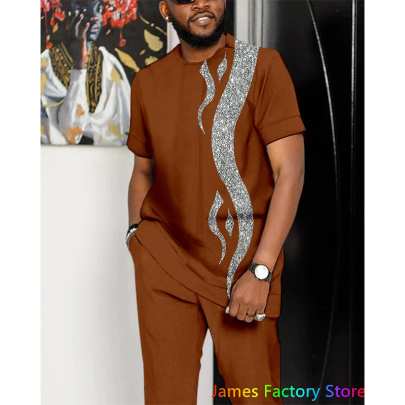 Men's Tracksuit 2 Piece Sets Summer Sport T-shirts Trousers Joogers Jogging Tracksuit Oversized Men Trousers Tracksuit set