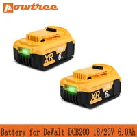 powtree 40006000mah 18v20v for dewalt power tool battery for dcb180 dcb181 dcb182 dcb201 dcb201 2 dcb200
