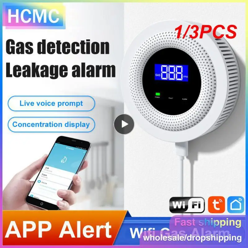 

1/3PCS WiFi Gas Detector Tuya Smart LPG Leakage Sensor LCD Display Natural Gas Leak Detectors APP Control Home Security Alarm