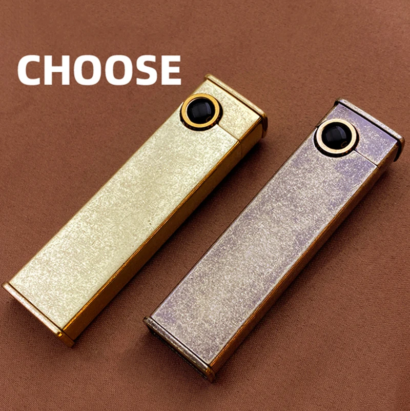 

Retro Kerosene Lighter Men's Creative Flip Cover Old-fashioned Grinding Wheel Durable Use Long Handle Personality for Boyfriend