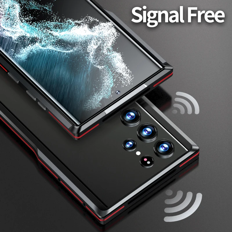 3D Strong Metal Bumper Case For Samsung Galaxy S22 Ultra S22 Plus Aluminum Frame Shockproof Phone Case S21 Ultra Protector Cover