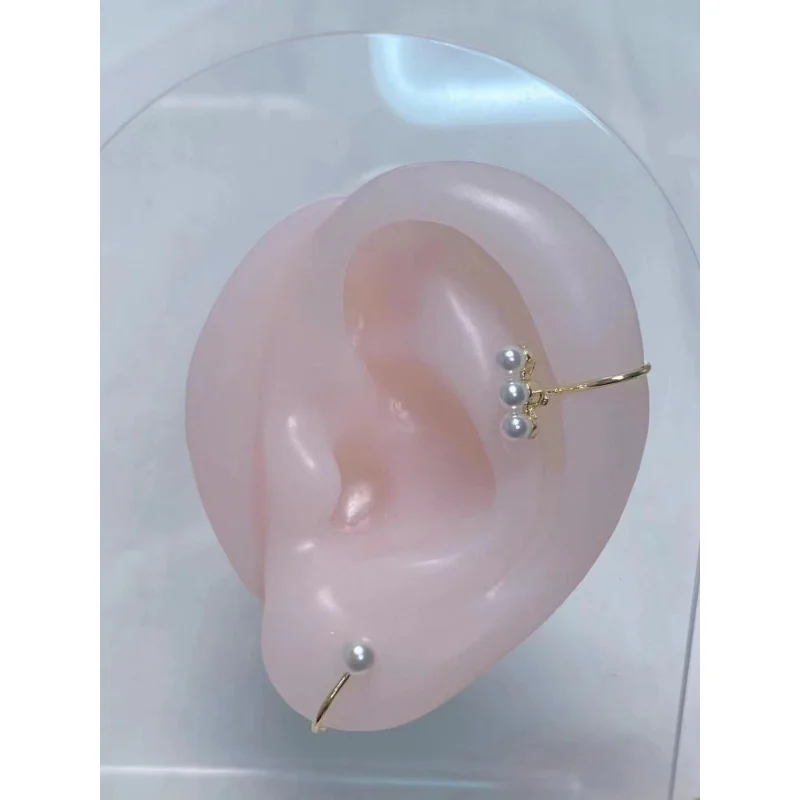 Silicone Ear Model Simulation Human Tattoo Piercing Practice Equipment Earrings Display Bracket Tasteless