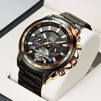 2022 lige new watch men automatic mechanical tourbillon clock fashion sport diving watch genuine waterproof luminous watches men