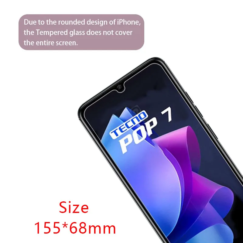 Защита экрана для tecno pop 7 pro защитное закаленное стекло на технике pop7 7pro pop7pro