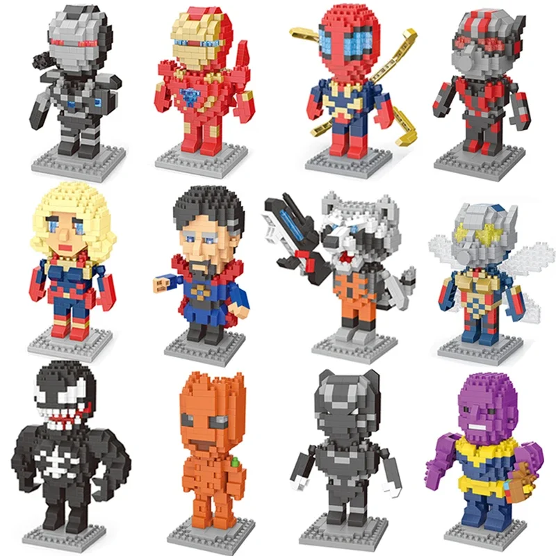 

Super Heroes Building Blocks Anime Figure Ant Man Lron Man Spider Man Venom Particle Assembly Puzzle Toys Kids Festival Gifts