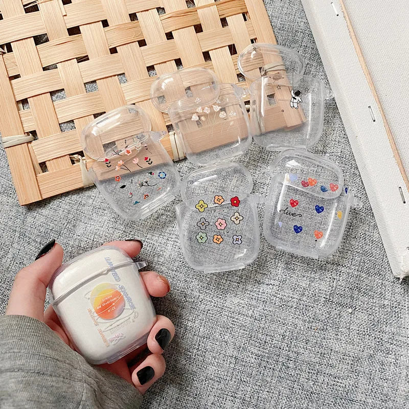 Новые Мультяшные наушники с цветами и астронавтом для Baseus W04 W04 Pro TWS ТПУ прозрачные наушники для Baseus с крючком