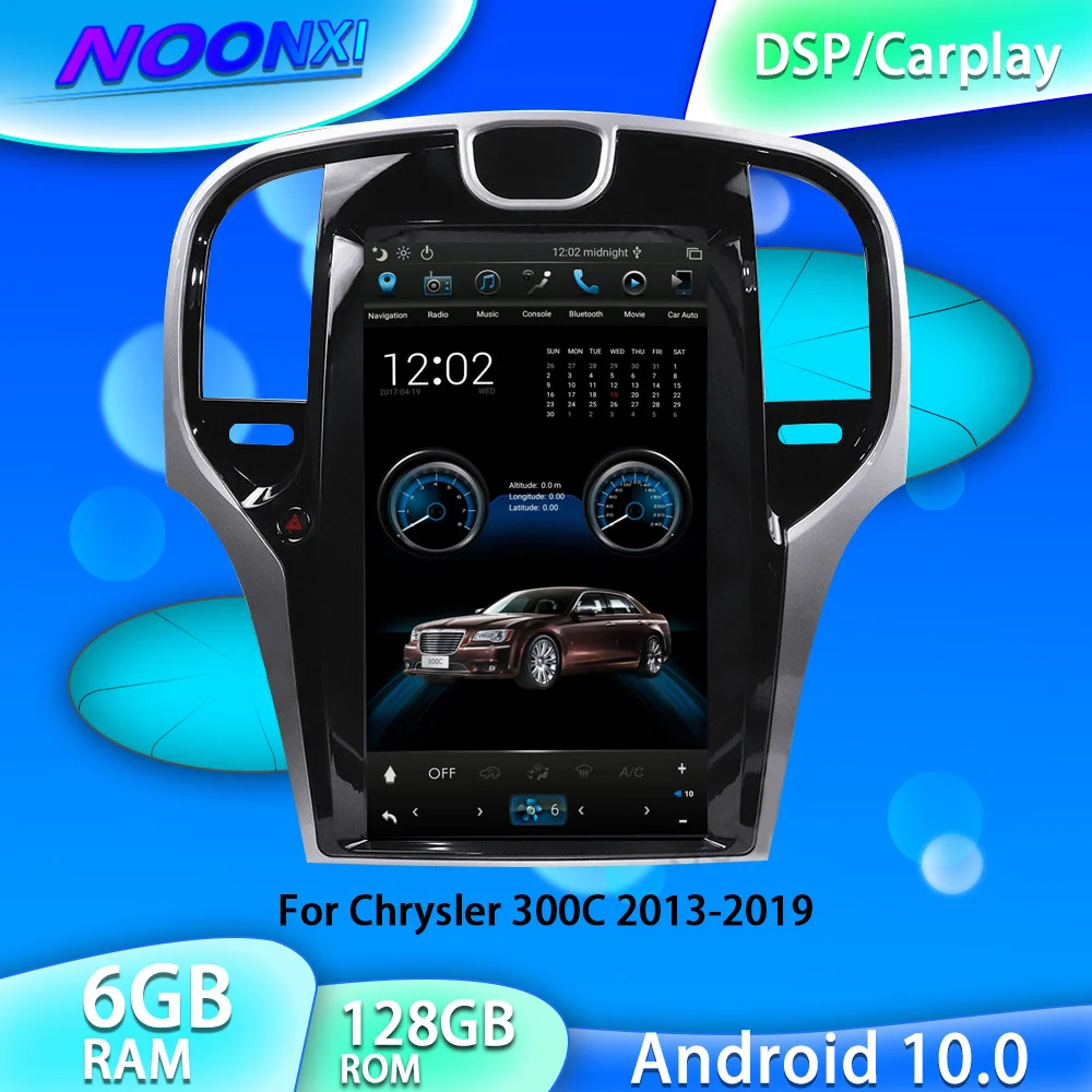 IPS Android 10.0 6G + 128GB สำหรับ Chrysler 300C 2013-2019วิทยุรถมัลติมีเดียเครื่องเล่นเทป recoder สเตอริโอ DSP Carplay