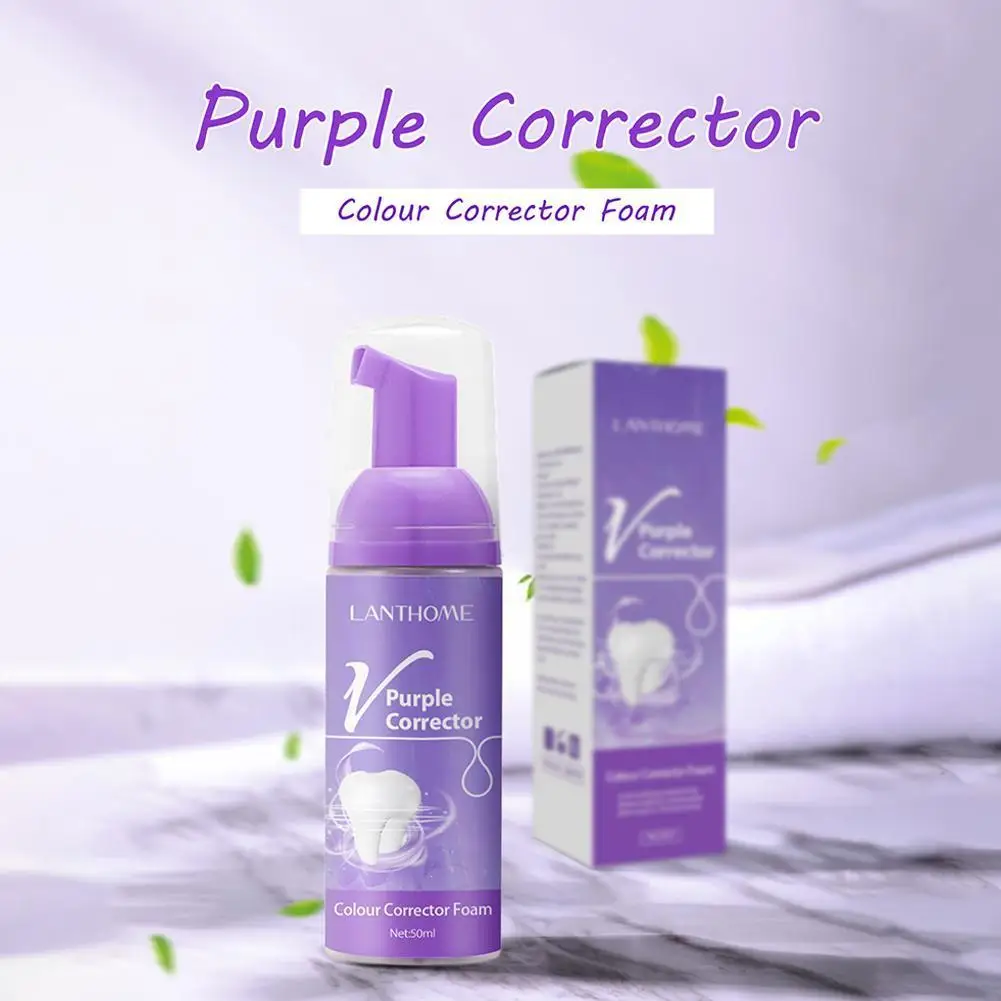 

V34 Corrector Teeth Whitening Mousse Cleaning Repair Plaque Brightening Removal Stain Sensitive Toothpaste Purple To I2Q6