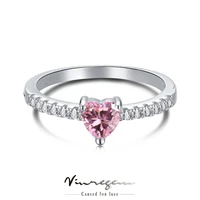 vinregem 925 sterling silver crushed ice pink sapphire synthetic moissanite wedding engagement ring for women gift drop shipping