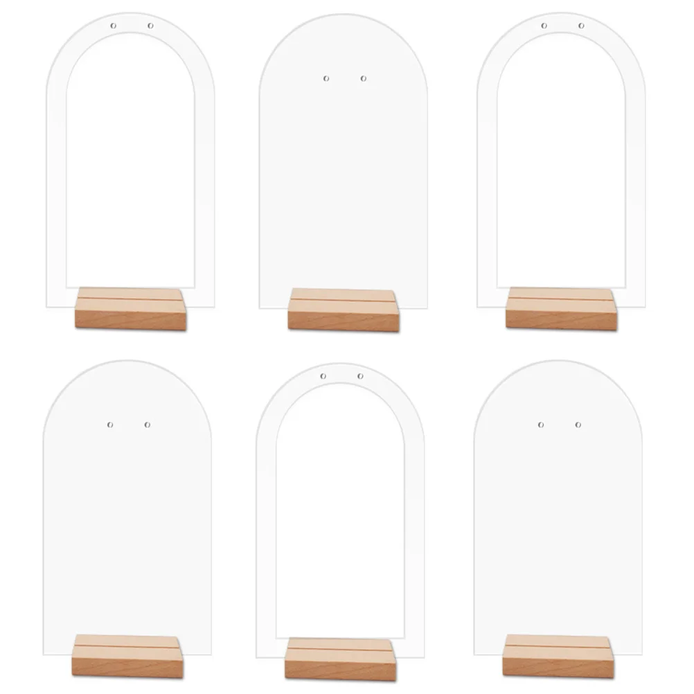 

Acrylic Earring Holder Women Display Rack Organizer Girls Stand Jewelry Earrings Stands Wooden Bases Storage Desktop Hoop