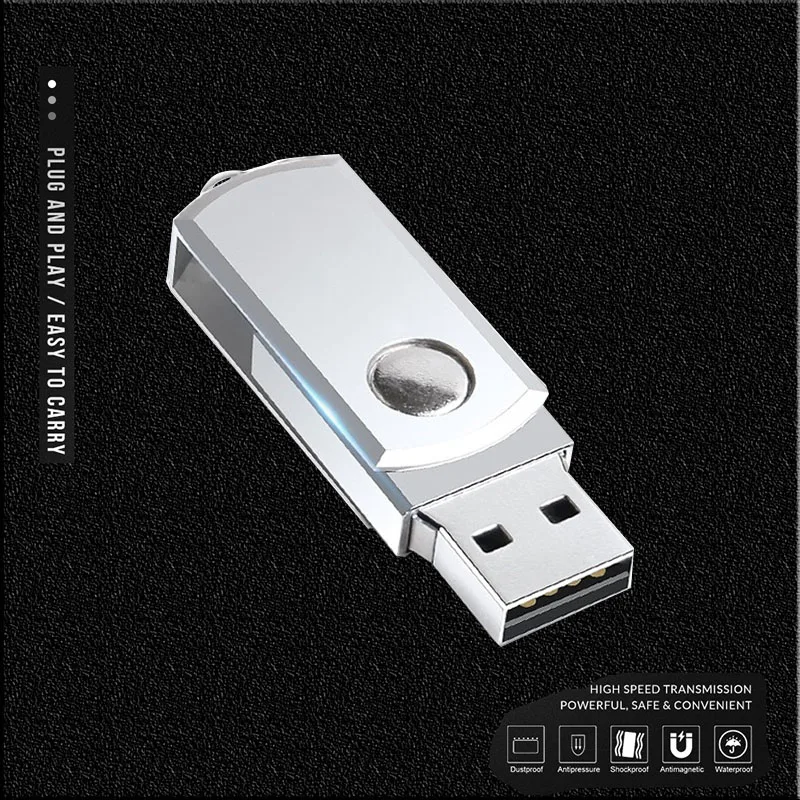 

USB флеш-накопитель 4 ГБ, 8 ГБ, 2,0 высокоскоростной флеш-накопитель 16 ГБ, 32 ГБ, 64 ГБ, 128 ГБ, флешка, металлические USB-накопители, Вращающийся брелок