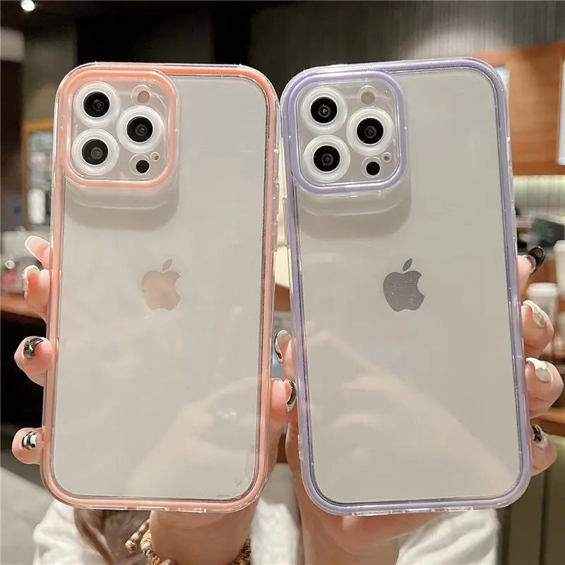 

Clear Camera Protection Phone Case For iPhone 13 11 12 Pro Max XR XS Max X 7 8 Plus 11 Shockproof Bumper Transparent Back Cover