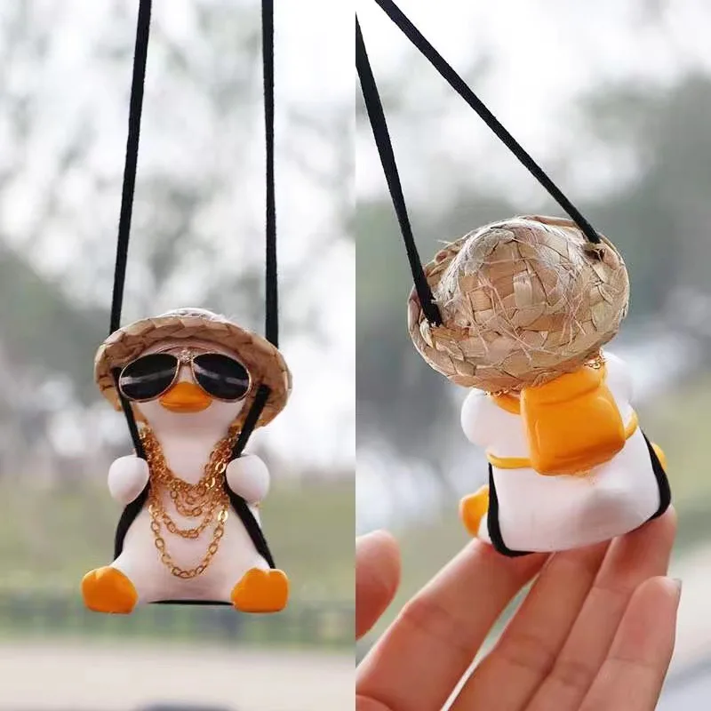 

Nordic Style Car Pendant Anime Duck Swing Rearview Mirror Hanging Car Interior Decoration Accessories Cute Mini Innovative Duck