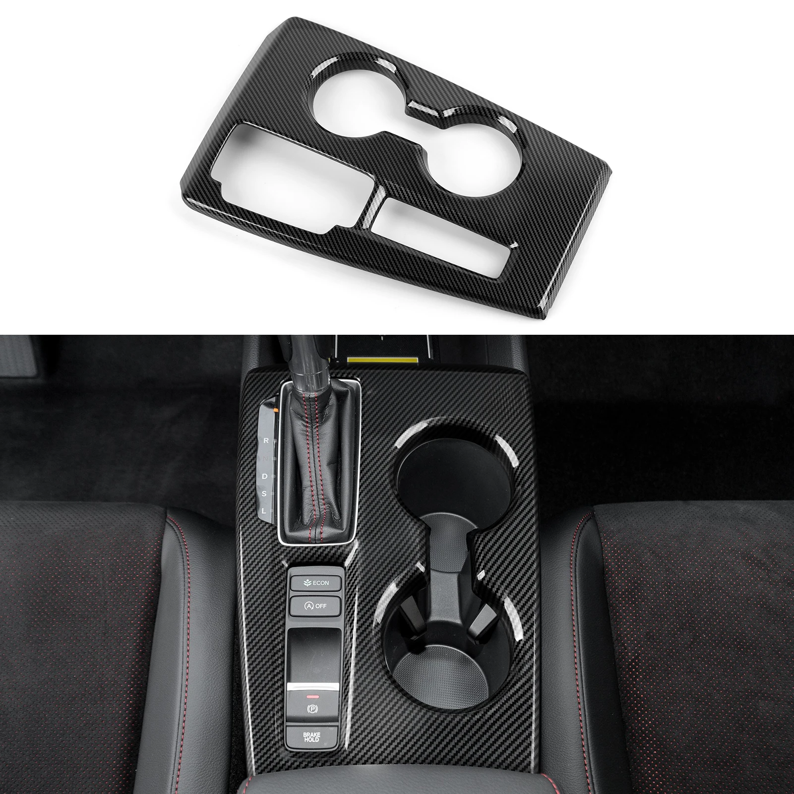 

Car Gear Shift Panel Cover Decals for 2022 2023 2024 2025 Honda Civic 11th Gen Accessories ABS Carbon Fiber Interior Stickers