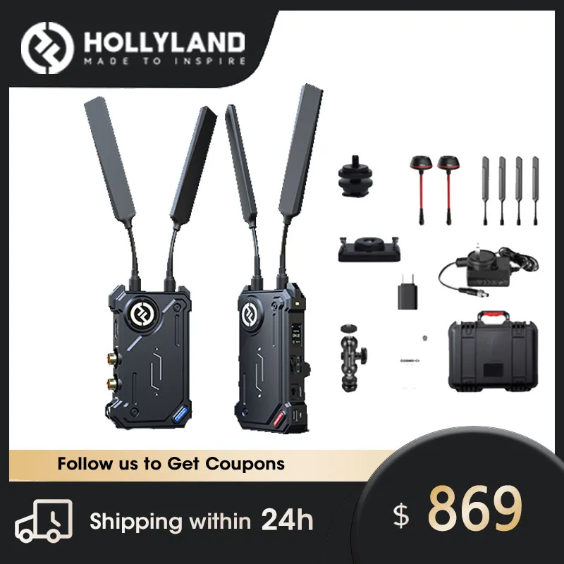 Hollyland Cosmo C1 беспроводной HDMI/SDI видеопередатчик и приемник, 12-20Mbps SDI-Loopout для Videomaker Filmmaker
