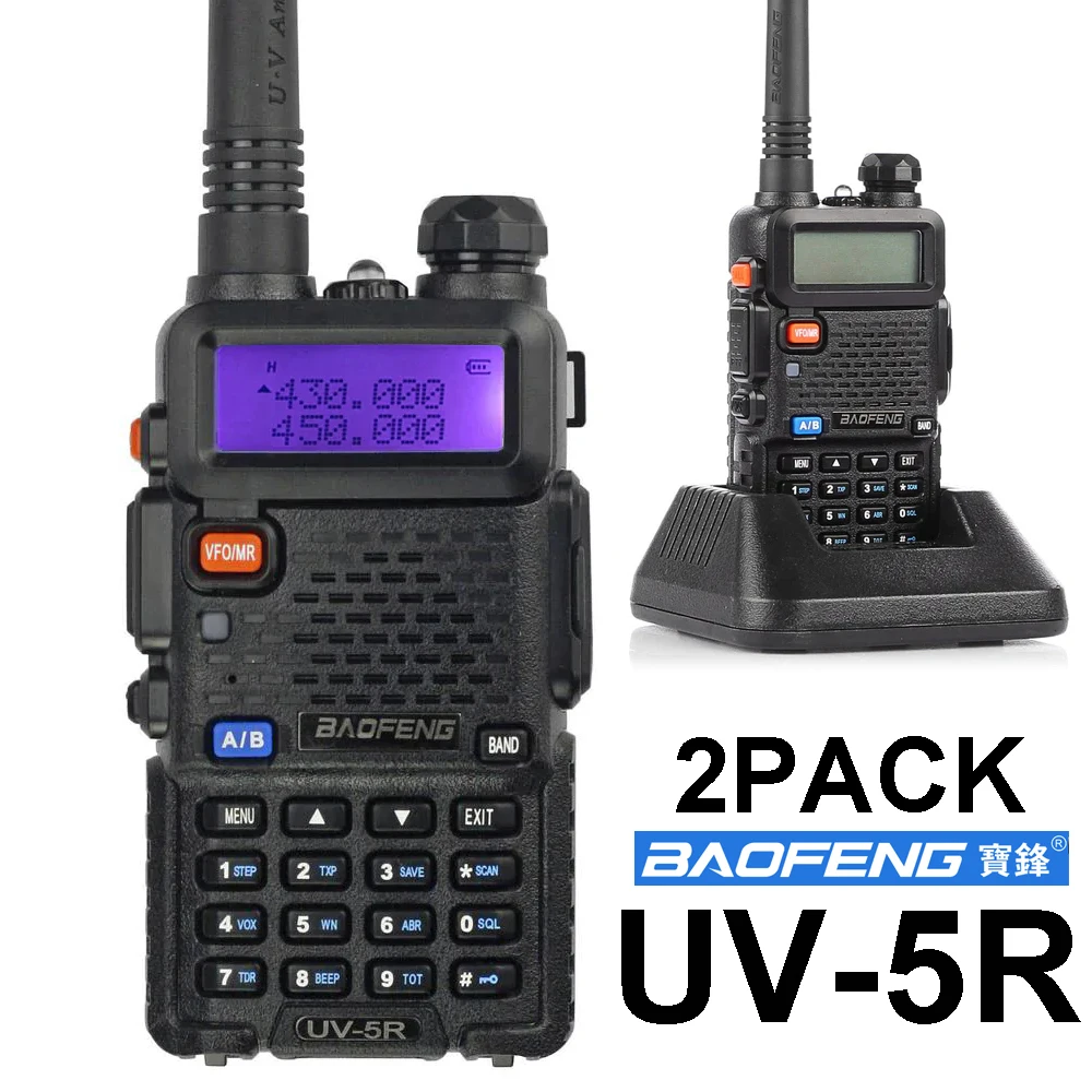 

2 шт., портативная рация Baofeng VHF/UHF 136-174 МГц и 400-520 МГц