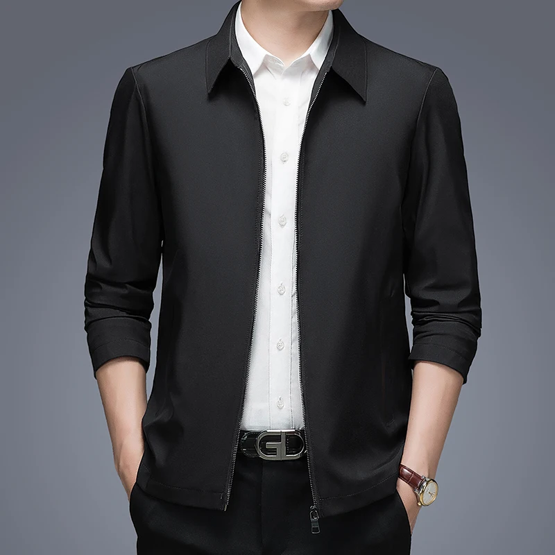 

Men Business Jacket Casual Men's Brand Coats Spring Autumn Zipper Thin Coat Men's Simple Solid Fashion Coats Male Blazer Jackets