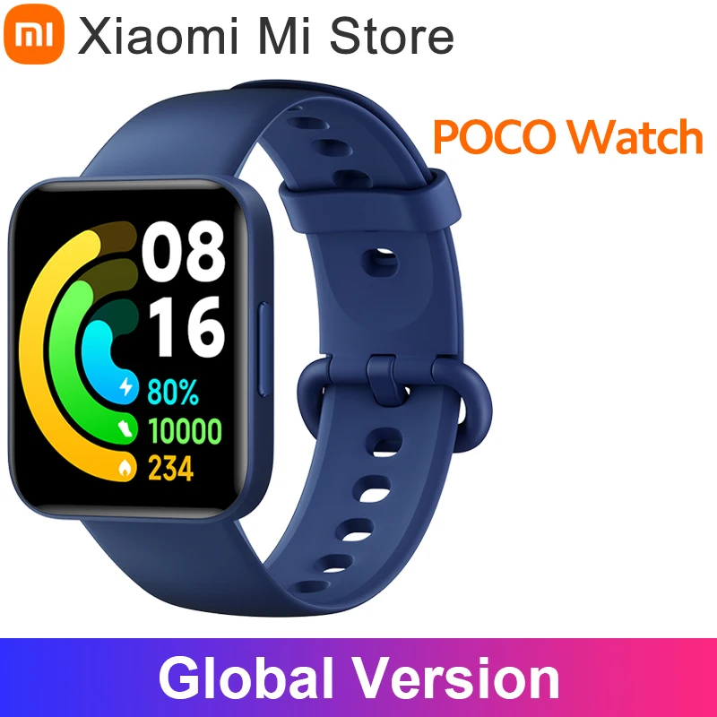

Global Version POCO Watch 1.6'' AMOLED Display 14 Days Battery GPS Always-on Watch Face Blood Oxygen 5ATM waterproof Smartwatch