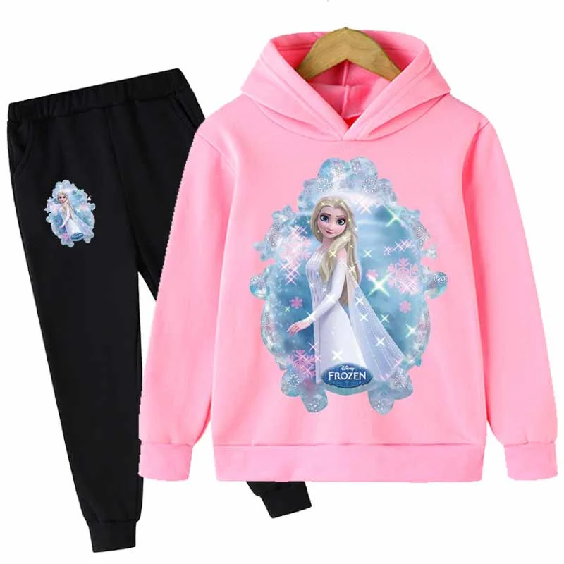 

Teen Girls Likes Beautiful Lovely Elsa Hoodies Pants Clothing Set Children Kids Causal Suit Girl Clothes 1-16 Years Kids Sets