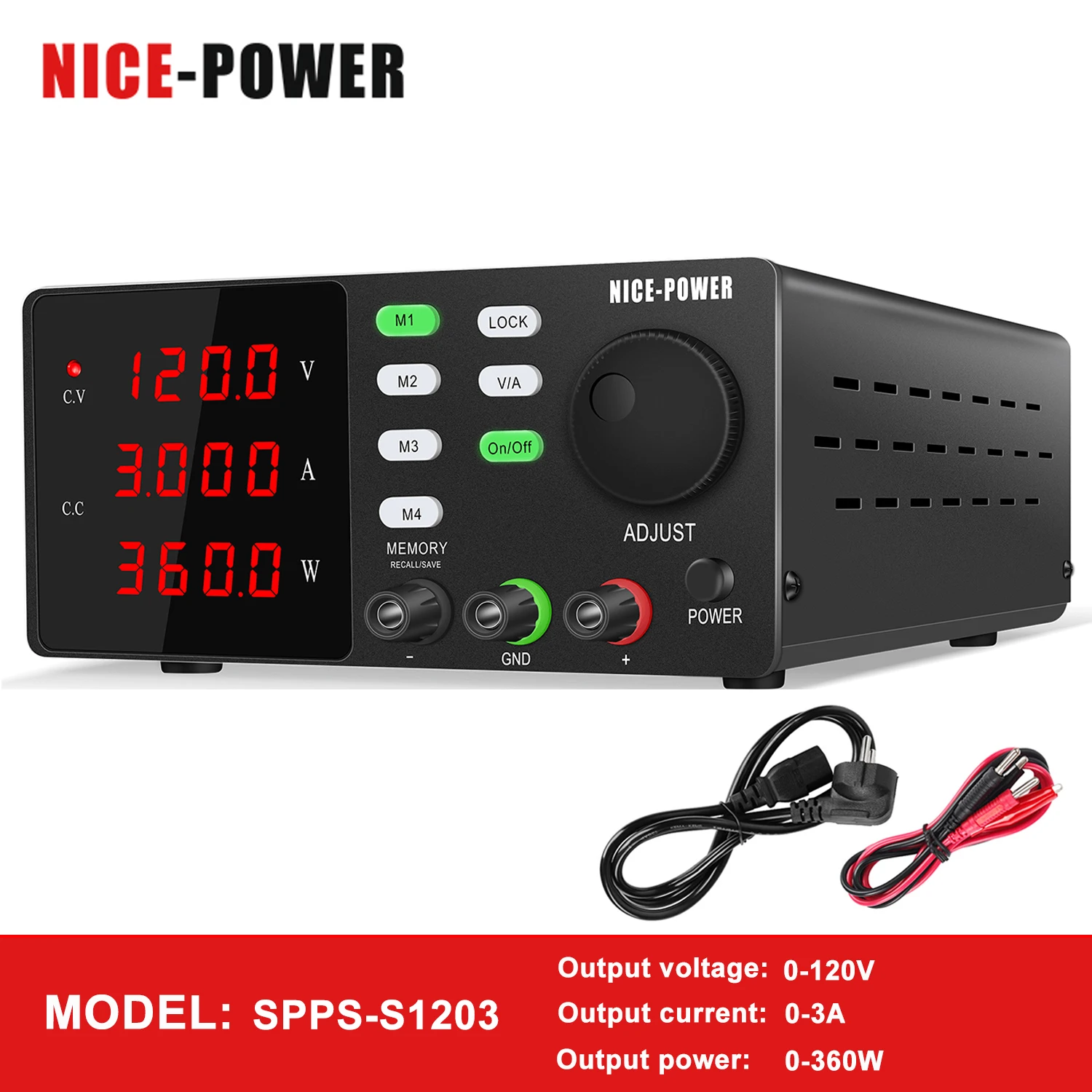 

NICE-POWER 30V 10A DC Digital Stabilizer Power Supply Regulator Switching Bench Source 60V 5A 120V 3A Home Automation Voltage