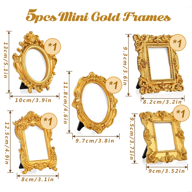 

Мини золотые фоторамки из смолы 5-25 шт
