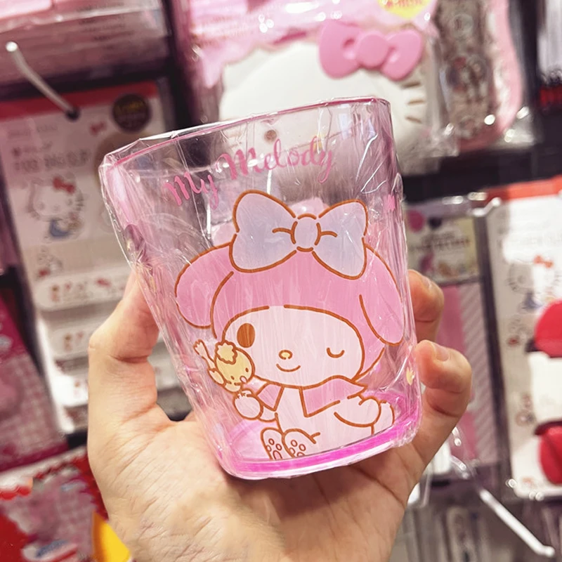 

Sanrio water cup transparent resin cold drink juice Melody Kuromi Cinnamoroll brushing mouthwash cup beverage container plastic