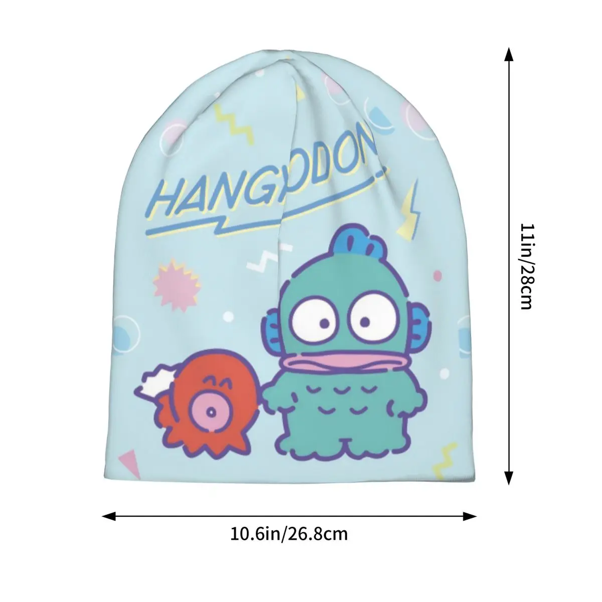 Фото Капот Kawaii Fish Hangyodon, крутая уличная шапка Skullies, мужские и женские теплые шапки двойного назначения №2