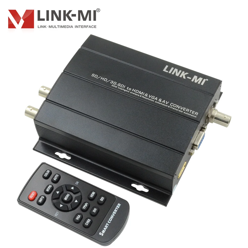 

LINK-MI SD/HD/3G SDI to HDMI/VGA/AV Coaxial Cable Converter 1080p selectable Smart adaptation of PAL/NTSC