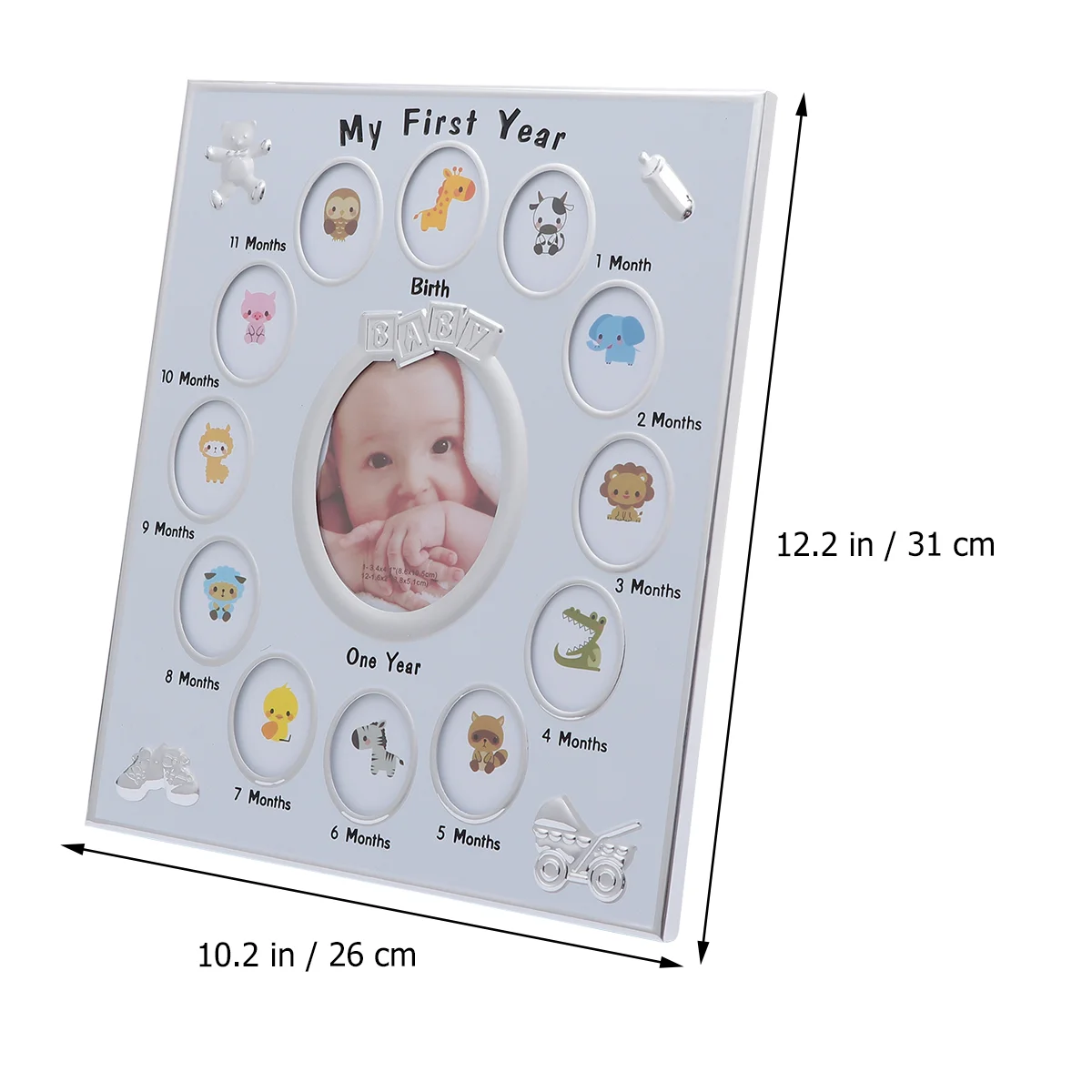 

Newborn Photo Frame My First Year Keepsake Picture Frame Wall Table Photo Display for Bedroom Living Room Home Office Room