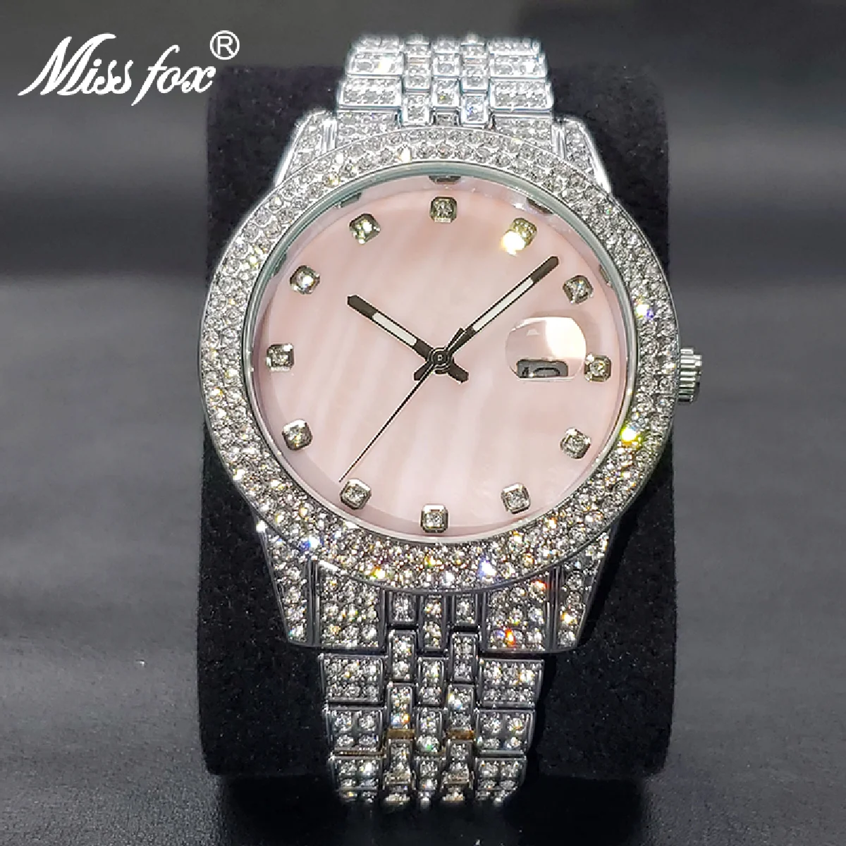 New Designer Watch For Women Luxury Brand Ice Out Moissanite Watches Different Pearl Pink Dress Wriswatches Couple Dropshipping
