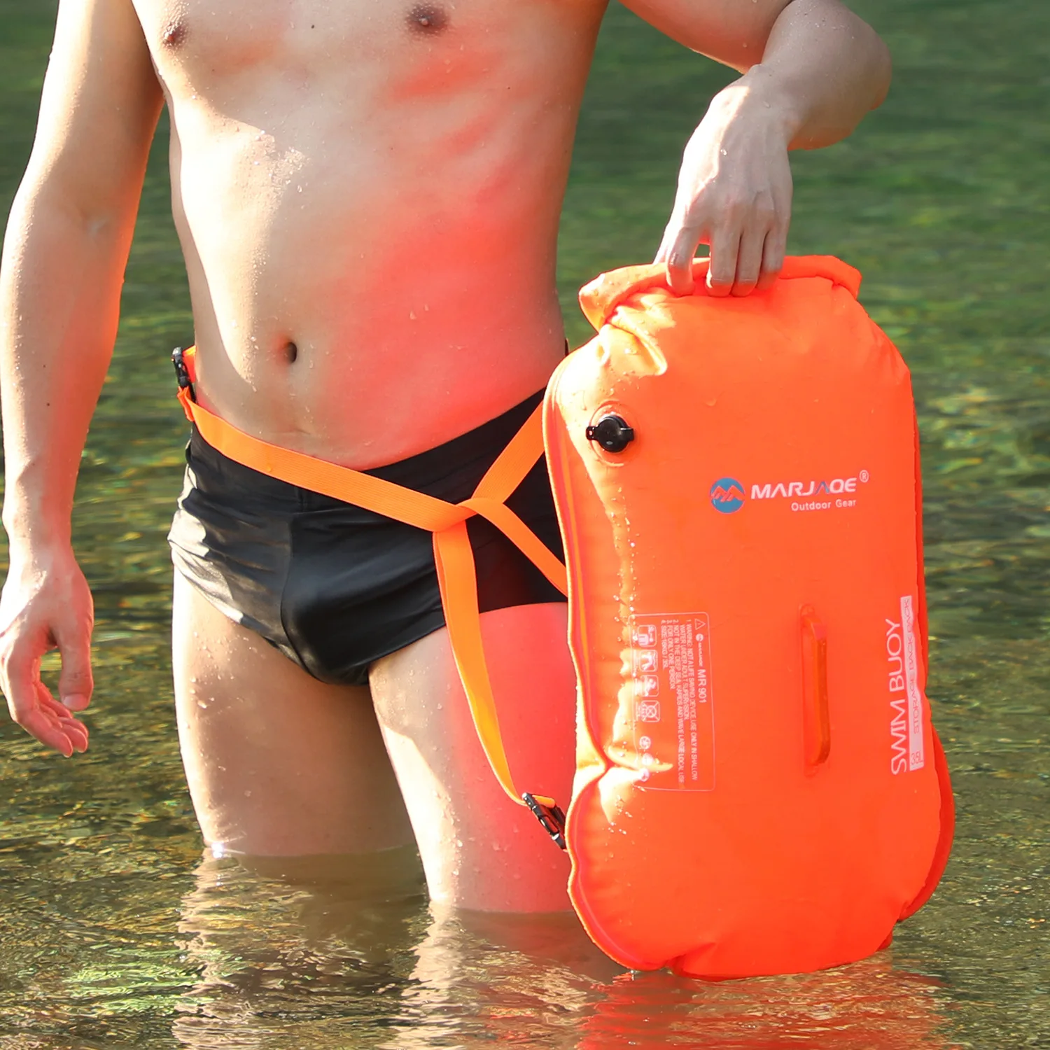 Beach Swimming Bag Inflatable Swimming Buoy Life Bag Bolsa Impermeable Dry Bag Swim Diving Safety Signal Air Bag Inflate Ring
