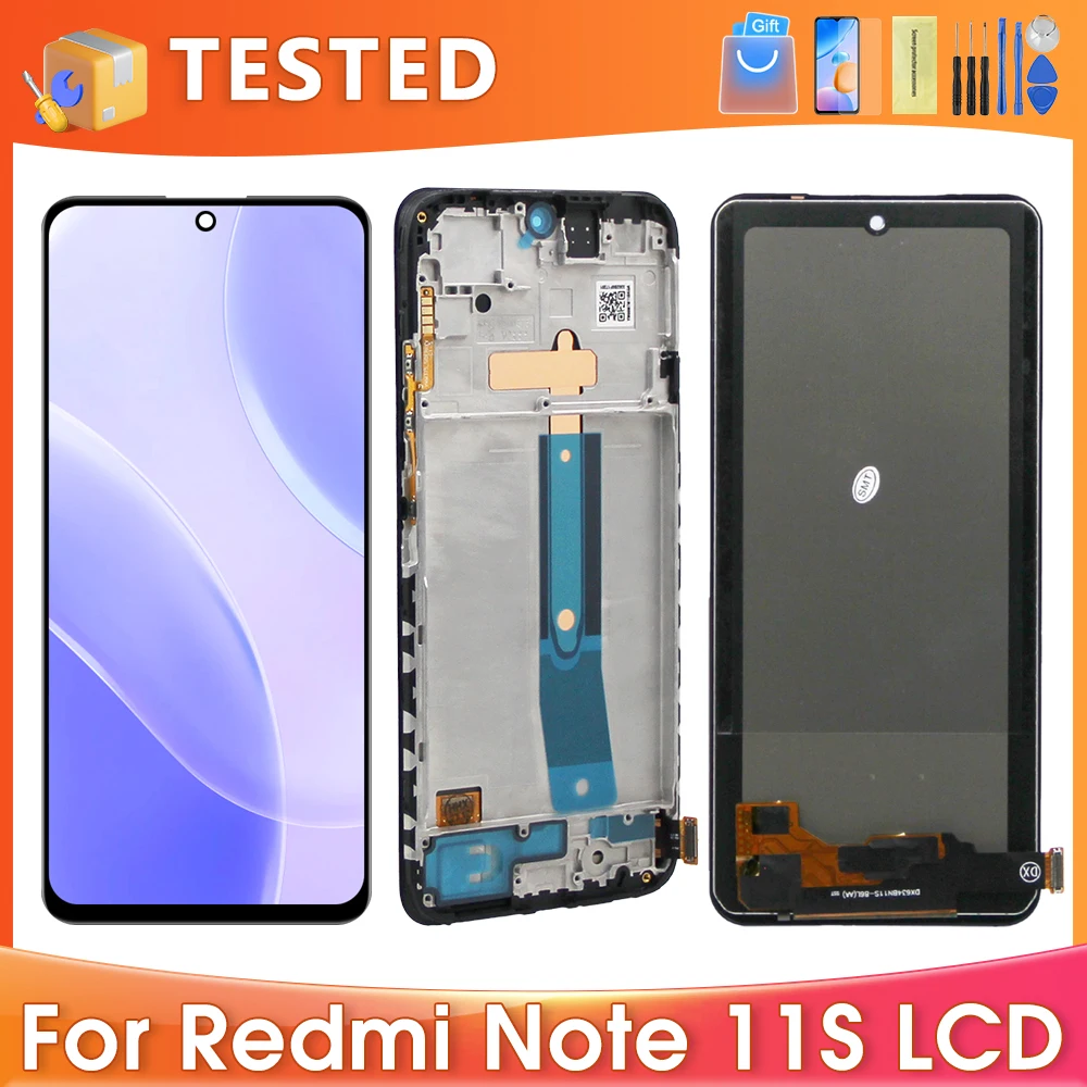 6 43-дюймовый Жк-дисплей Для Xiaomi Redmi Note 11s Емкостный Дигитайзер Сенсорного Экрана С