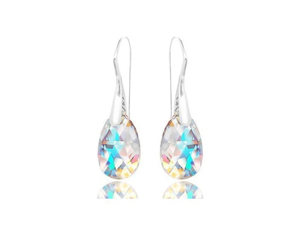 

Luxurious Color Crystal Water Drop Earrings Women Fashion Blue Temperament Simple Dangle Earring Wedding Party Jewelry Gift