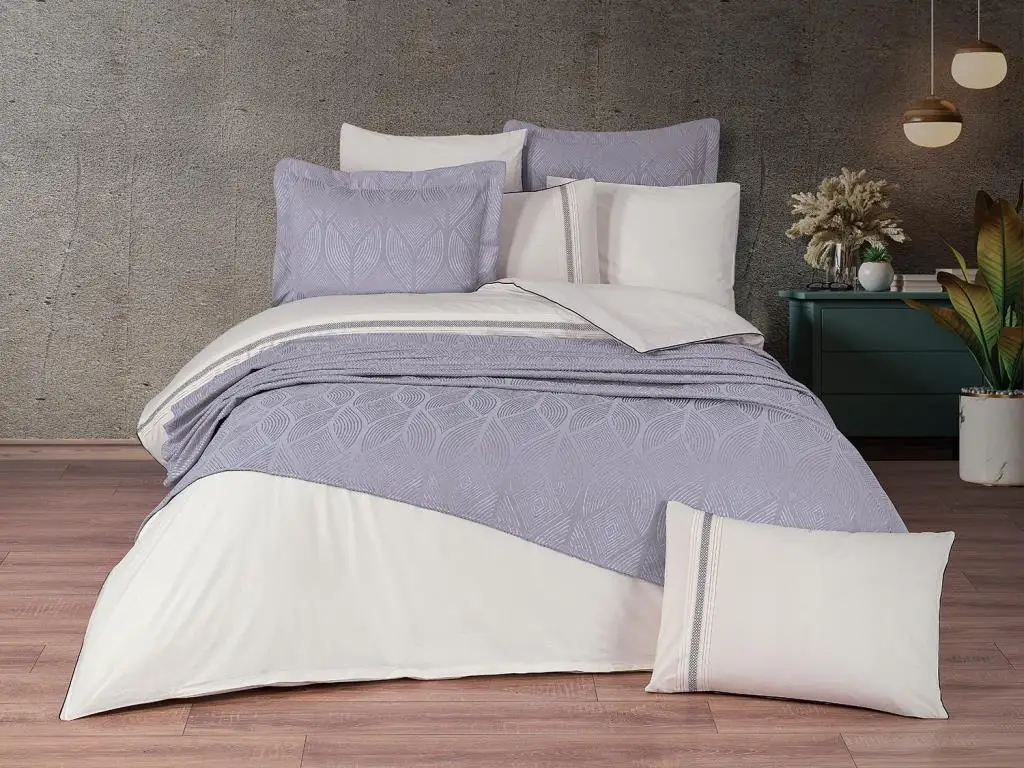 

Dowry disemi carn9 piece duvet cover set gray cream