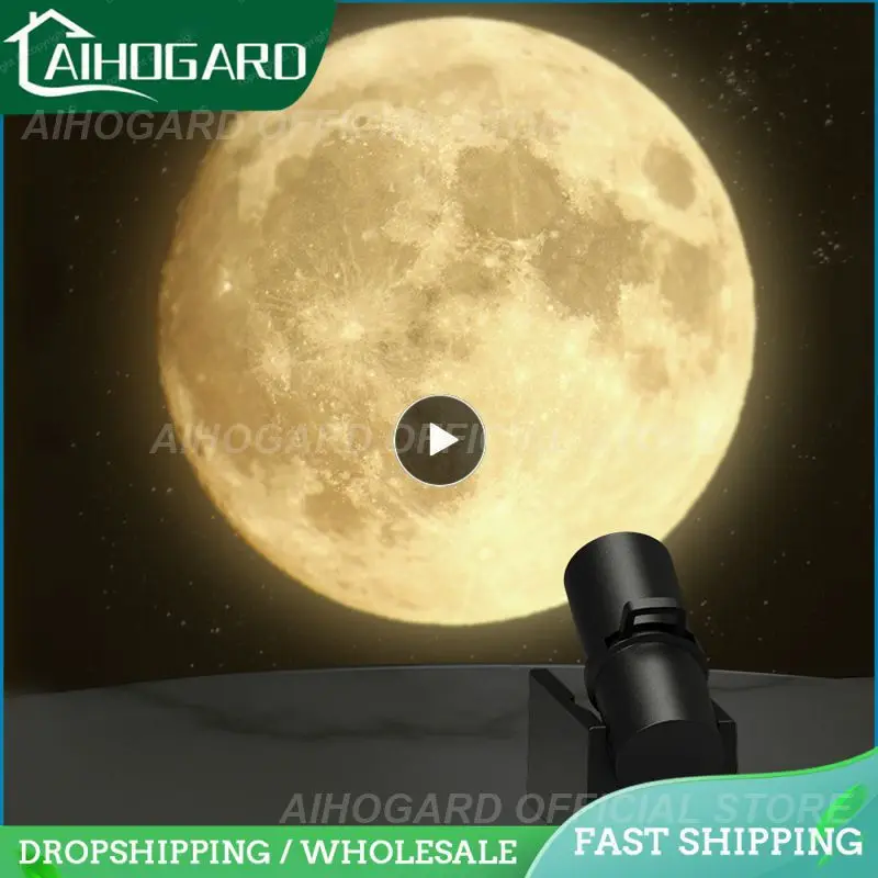 

Led Night Light Projector Bedroom Wall Decor 3d Moon Projection Lamp Rechargeable Star Projector Night Lights Kids Gift Creative