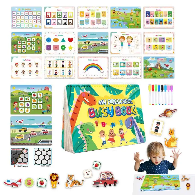 

Preschool Busy Book Activity Book Educational Travel Books Montessori Sensory Early Learning Toy For Kids Boys Girls Reusable
