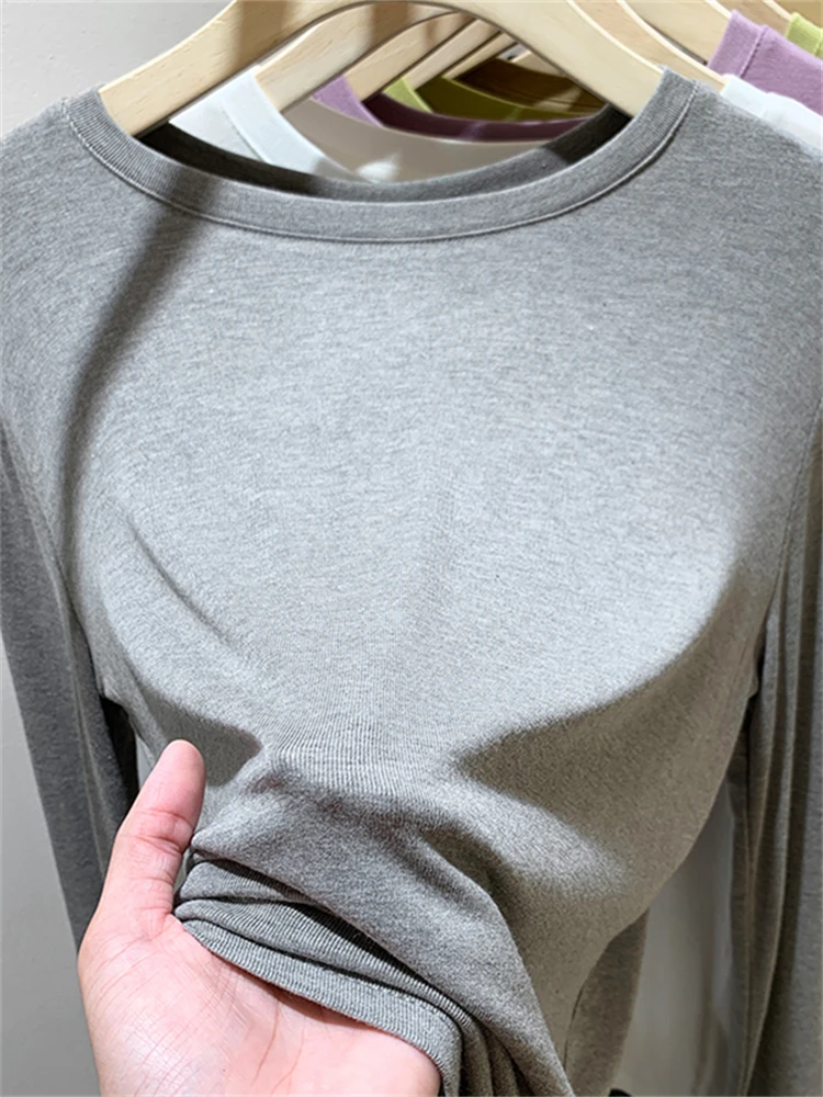 

New Spring Top Sexy T Shirt Women Elasticity T-Shirt Summer Tee Woman Clothes Slim Tshirt Female Skinny Cotton Long Sleeve Tops
