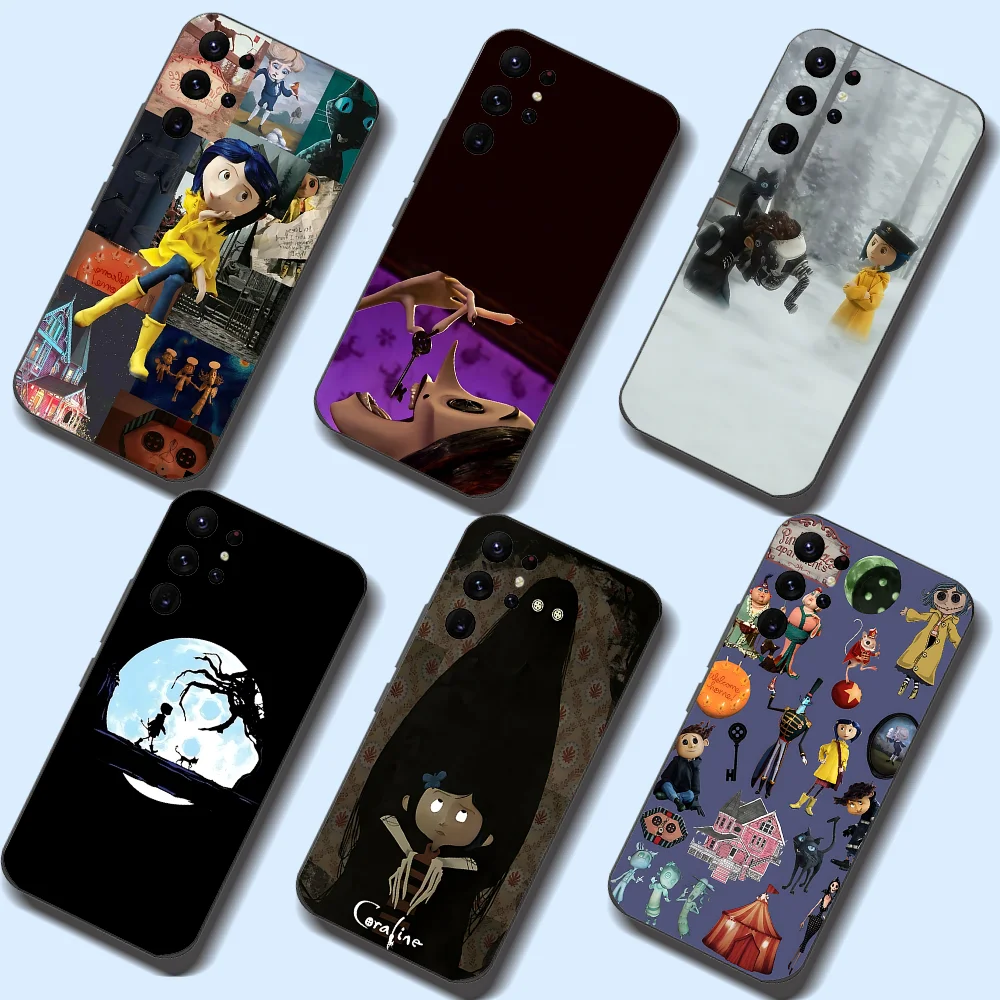 C-Coraline And The Magic Door Phone Case For Samsung Galaxy A52 A12 A51 S21 Edge S22ULTRA S23 S20LITE Plus Ultra Black Cover