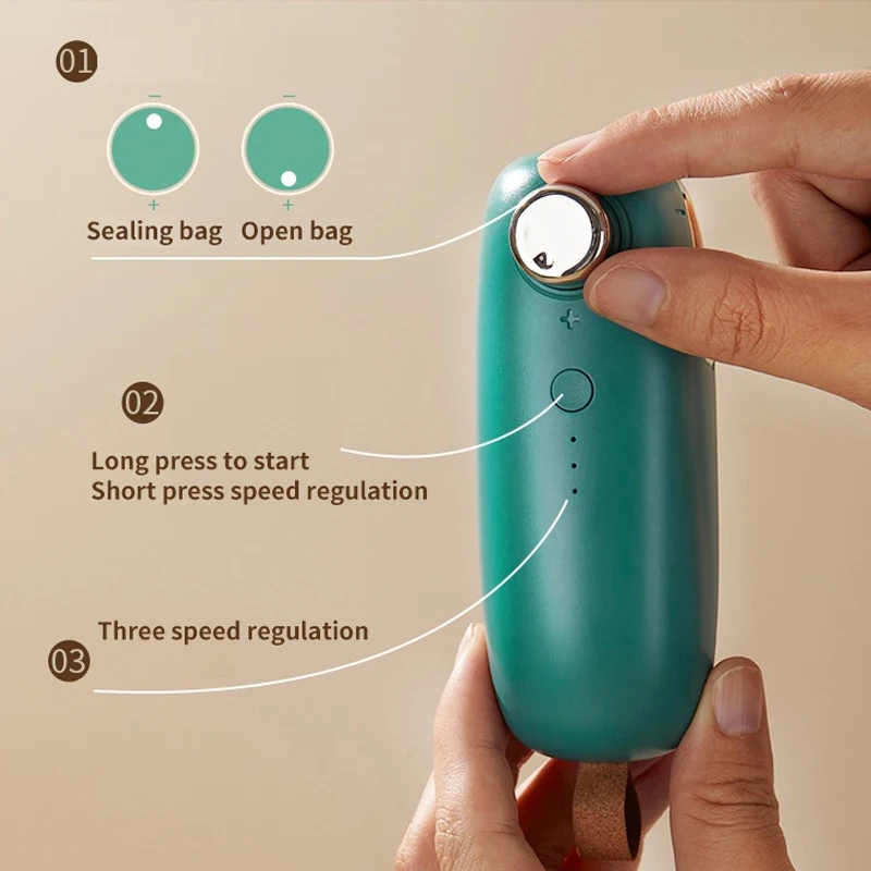 Мини-пластиковый упаковщик для пакетов с USB-зарядкой