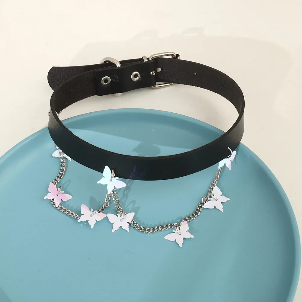 

Multi Styles Cosplay Harajuku Punk Rock Gothic Choker Sexy Lace PU Leather Butterfly Collar Choker Necklace