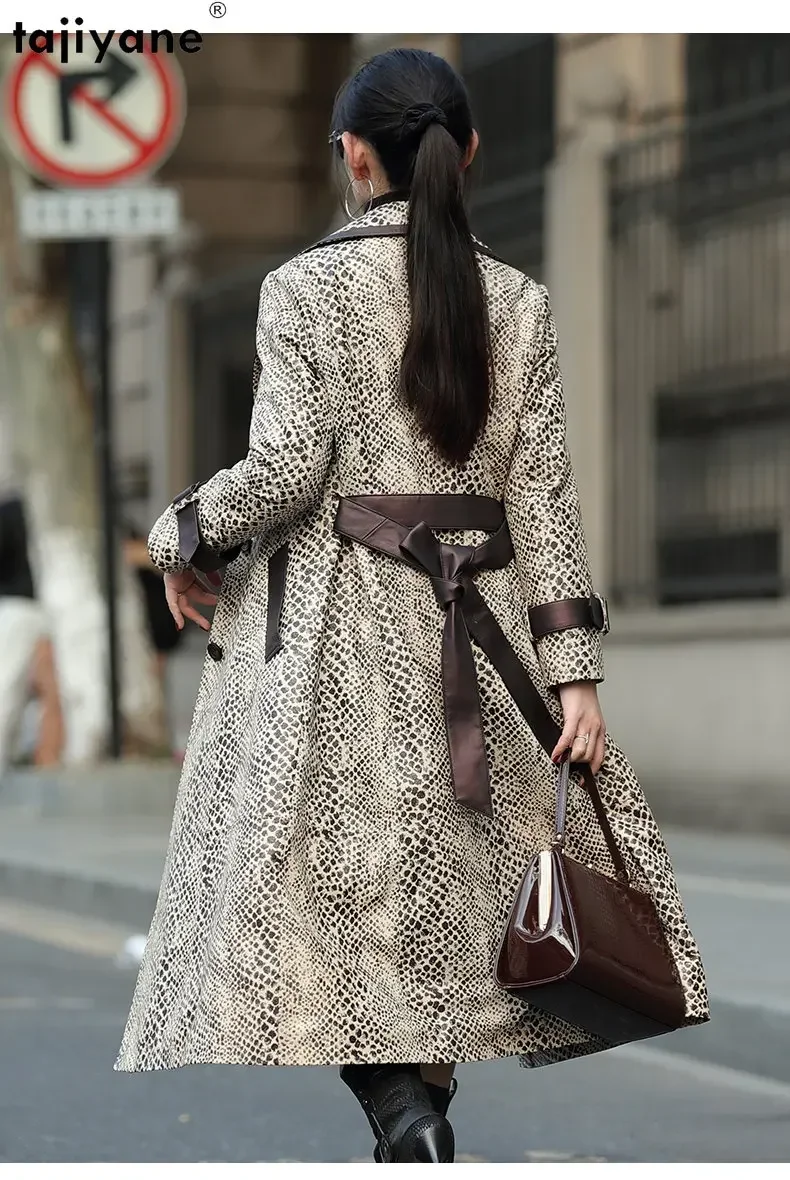 Женский длинный пуховик Tajiyane Элегантная куртка из натуральной овечьей кожи