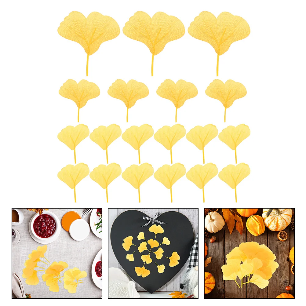 

200 Pcs Ginkgo Leaves Decoration Faux Supplies Fake Wedding Table Decorative Leaf Simulation Scatter