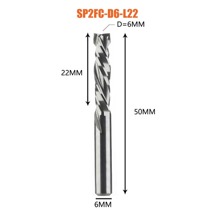 

Dreanique 1 шт., компрессионные фрезы вверх и вниз, 2 канавки, спиральный карбид для деревообработки, концевые фрезы