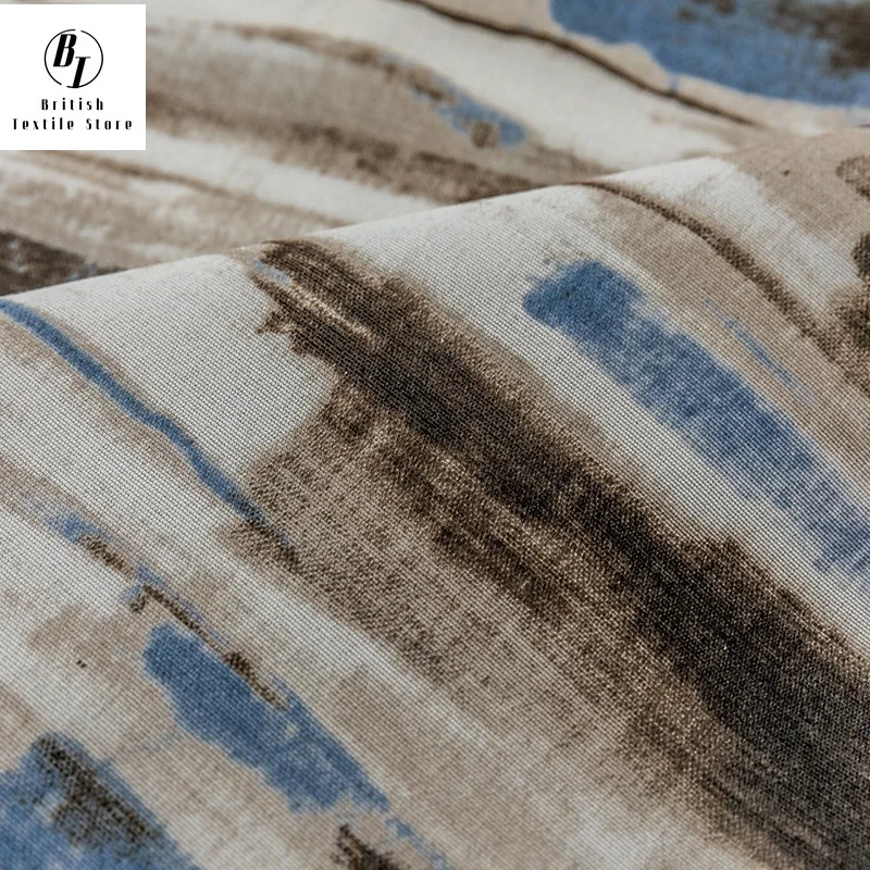 

Modern Minimalist Curtain Fabric Printing Curtains for Living Room Bedroom Polyester Cotton Curtain Custom Finished Product