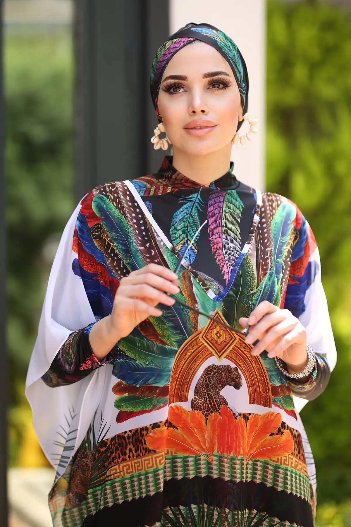 Экзотический Леопардовый парео с узором One-Caftan |